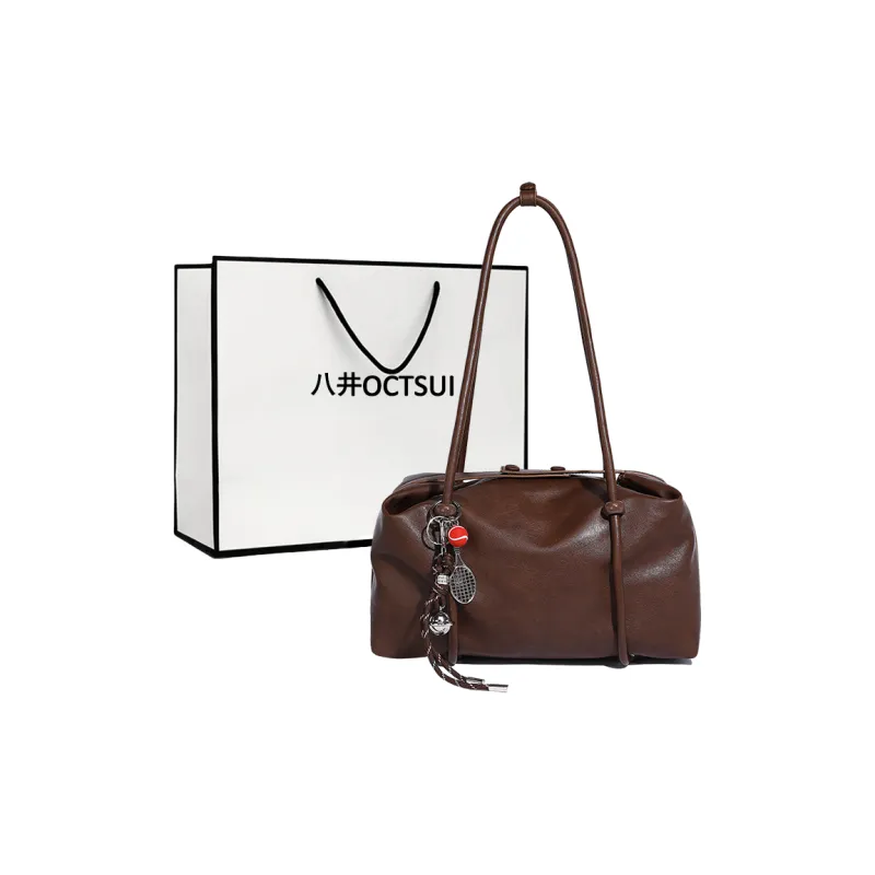 OCTSUI Synthetic Leather One Shoulder Handbag Tubas Women's Coffee/Black-0