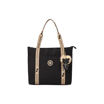 Dannybear Fabric Tote Bag Shoulder Bag Regular Unisex Black