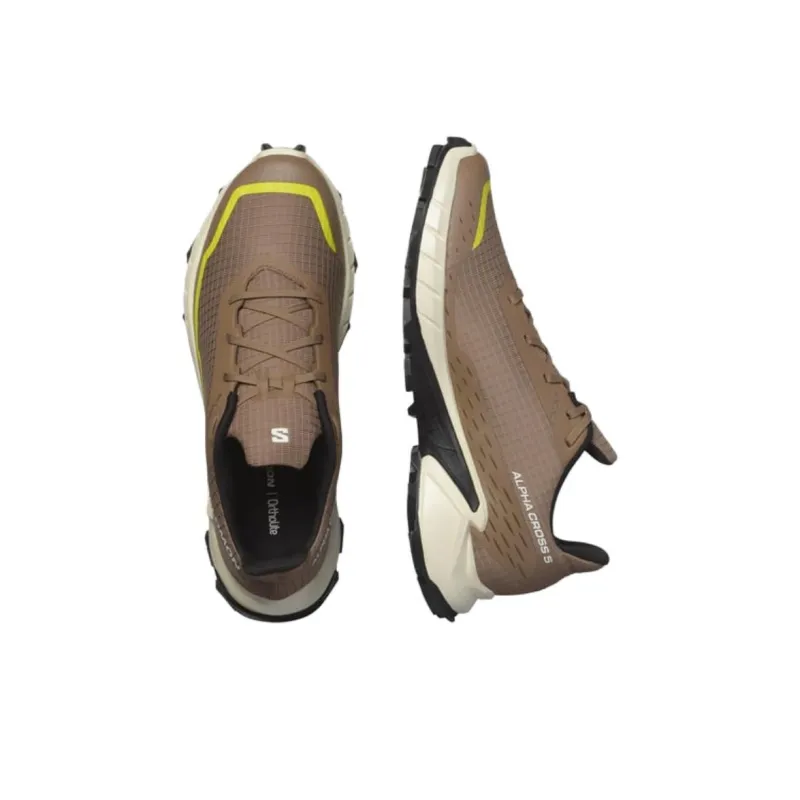 SALOMON ALPHACROSS 5 Anti-Slip Wear-Resistant Low-Top Trail Running Running Shoes Men's Brown-3