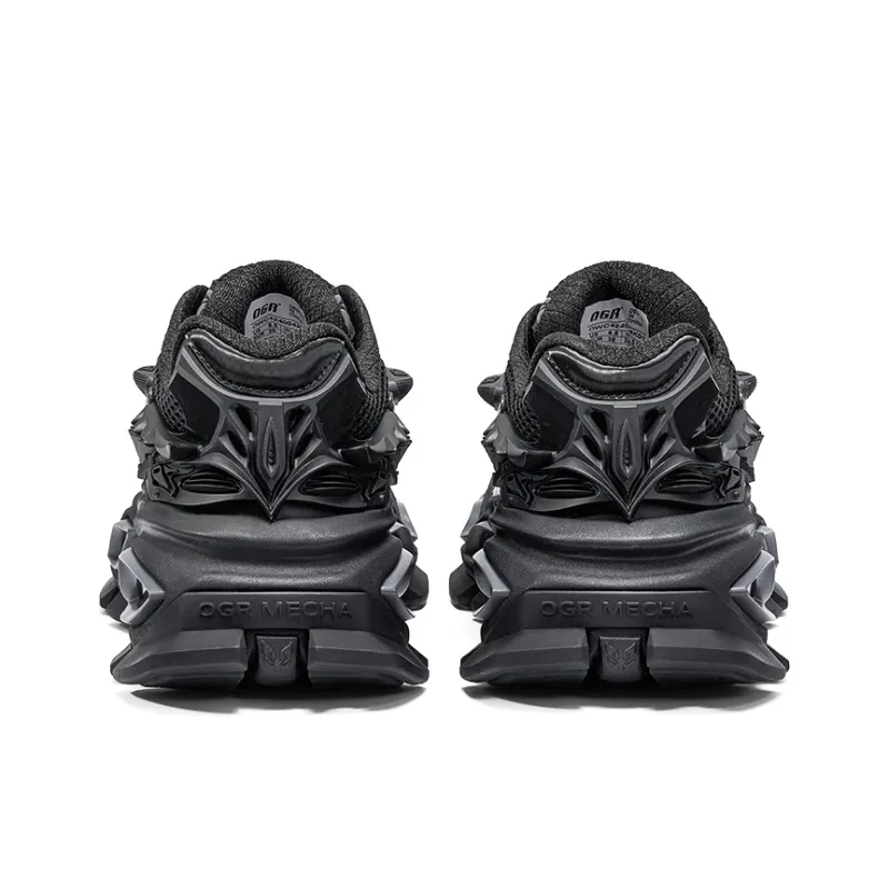 OGR Chunky Sneakers Unisex Low Top Black Silver-5