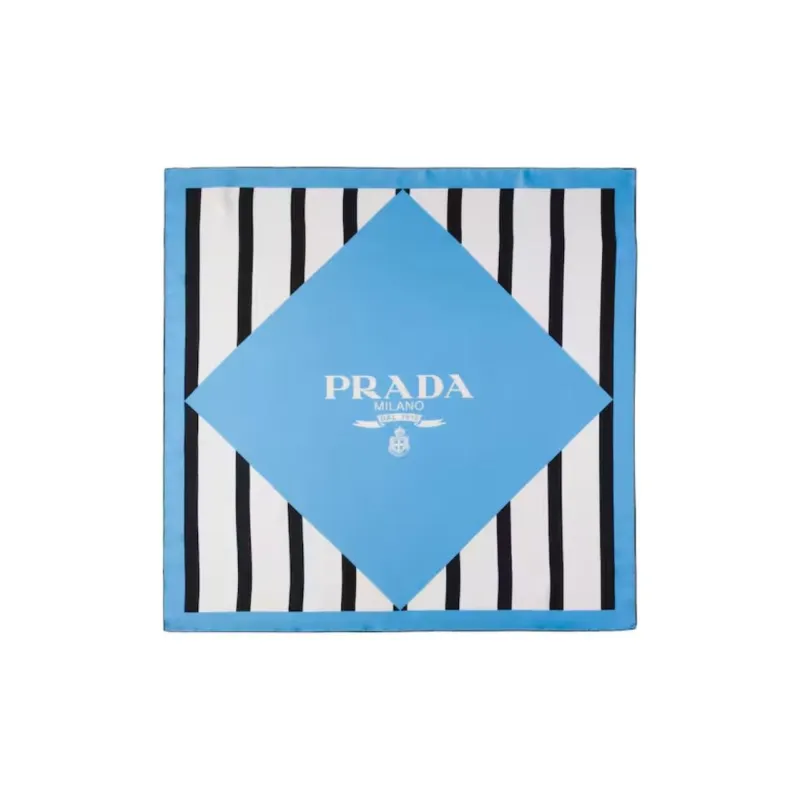 PRADA Silk Scarves Women's Sea Blue-0
