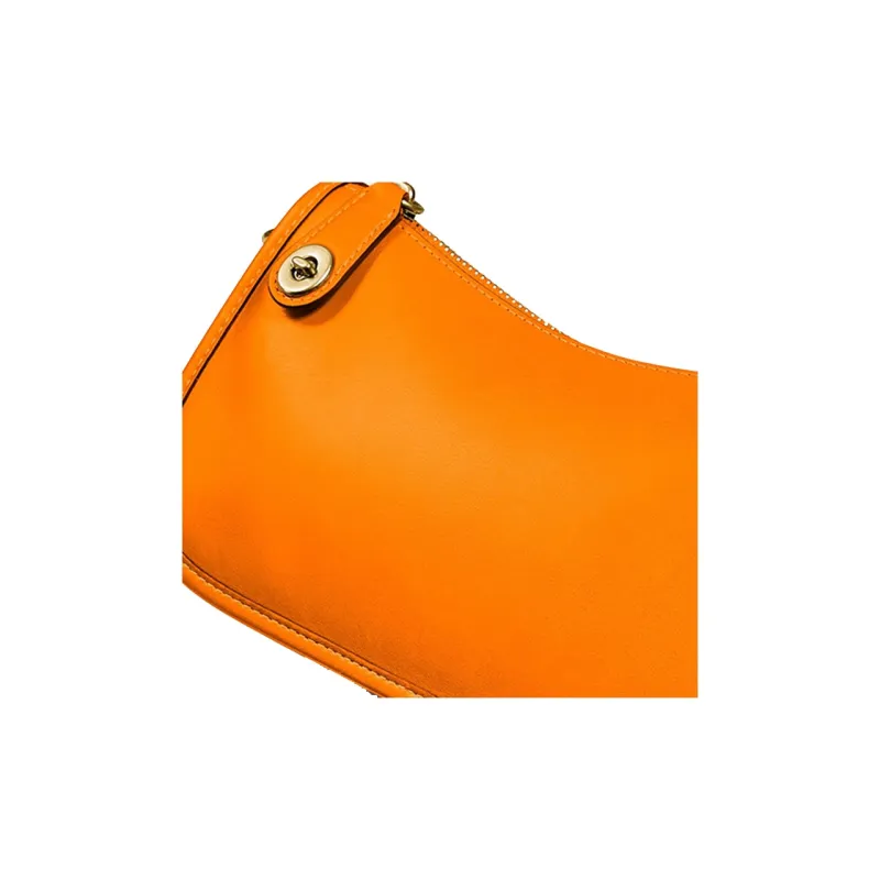 COACH Swinger Leather Chain Shoulder Bag Crossbody Bag Handbag Small Size Women's Saffron-3