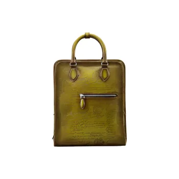BERLUTI Leather Backpack Men's Forest Green