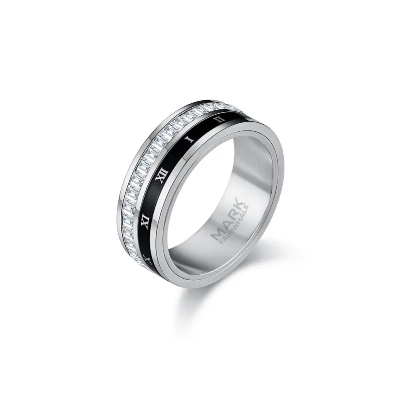 FAIRWHALE Titanium Steel Zircon Rings Unisex-0