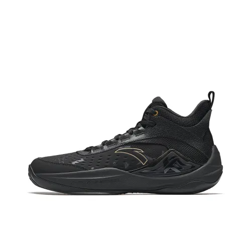 Anta Mountain 2.5 Lite Black Warrior Cushioned Abrasion-Resistant Slip-Resistant High-Top Basketball Shoes Men's Black