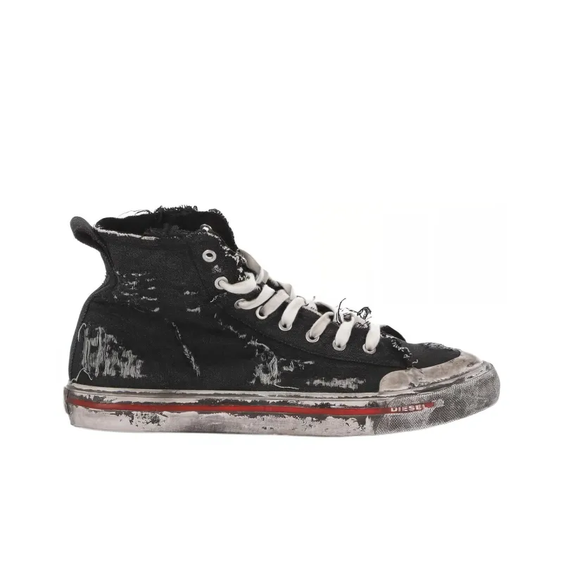 DIESEL High-Top Skateboard Shoes Men's Black-1