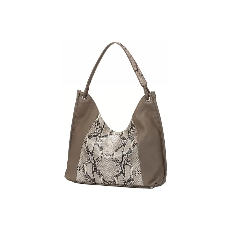 ROBERTA DI CAMERINO Cow Leather Portable One Shoulder Crossbody Bag Regular Women's Elephant Gray/Classic Black-0