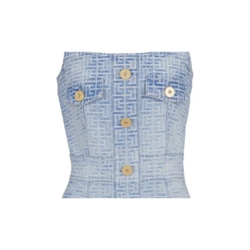 BALMAIN All over Monogram Dress-6
