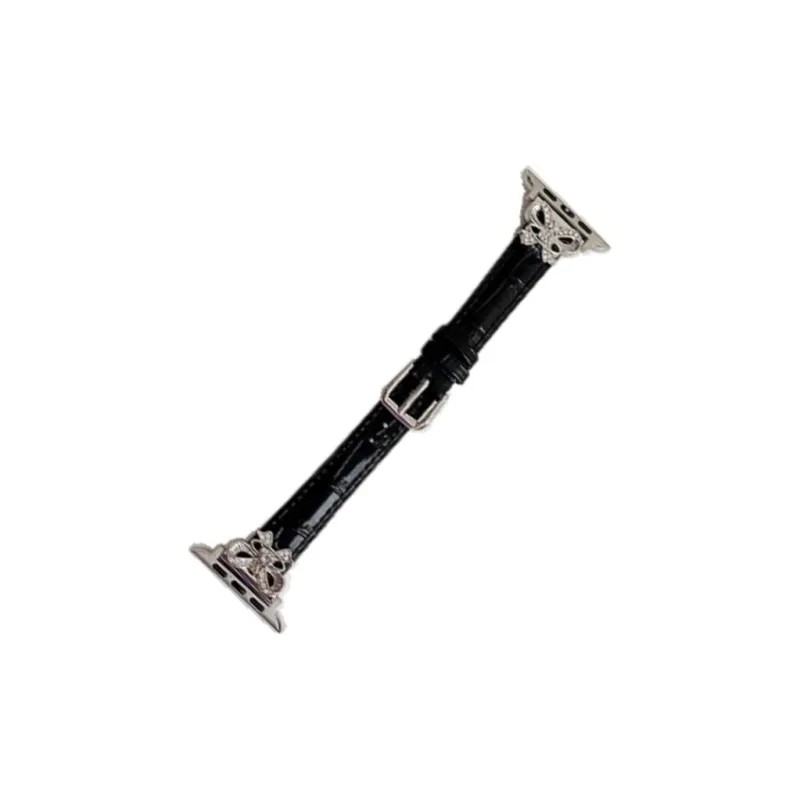 Warbler Dew Compatible With Apple Watch Apple Watch Band S9/S8/SE/7/6/5/4/3 Bamboo Pattern Bowknot Belt Apple Strap-1
