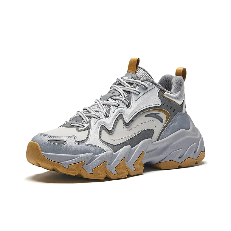 Anta Slate Anti-Slip And Wear-Resistant Warm Mid-Top Casual Shoes Men's Gray-1