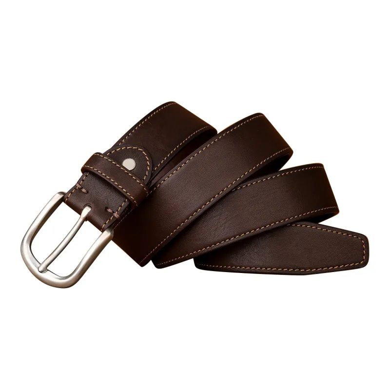 CATELLES Thick Horse Leather Leather Belts Men's Black/Coffee/Camel 3.8cm-6