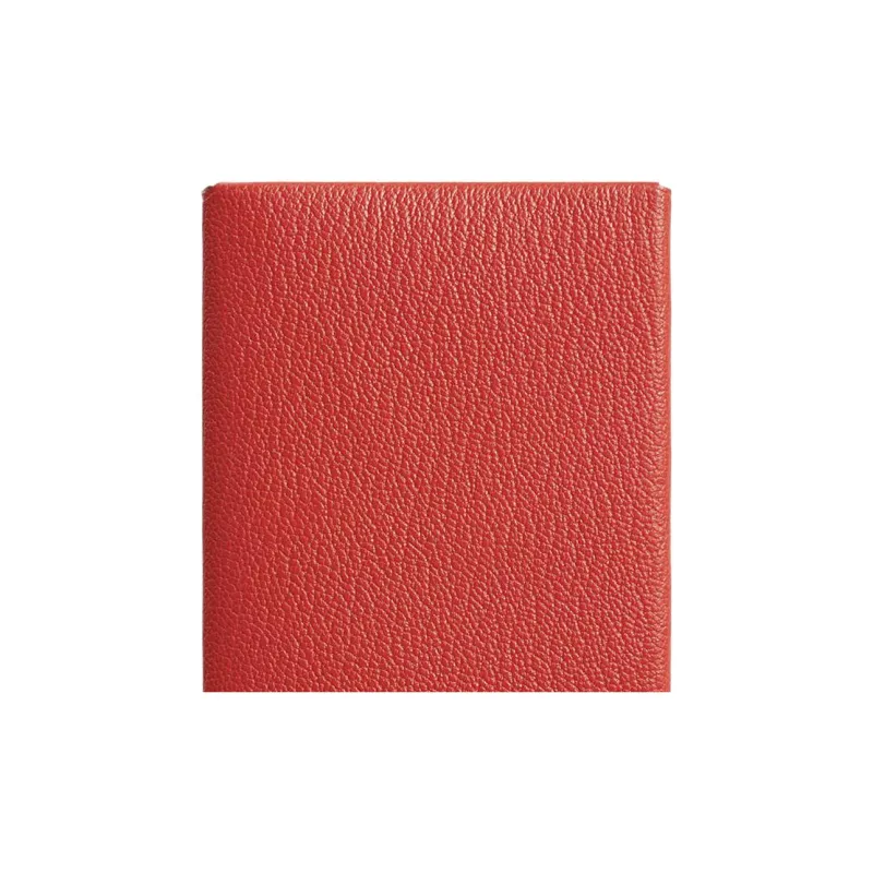 HERMES CalviDuo Mysore Goat Skin Card Holder Mini Women's 9T Capucine Orange Red-3