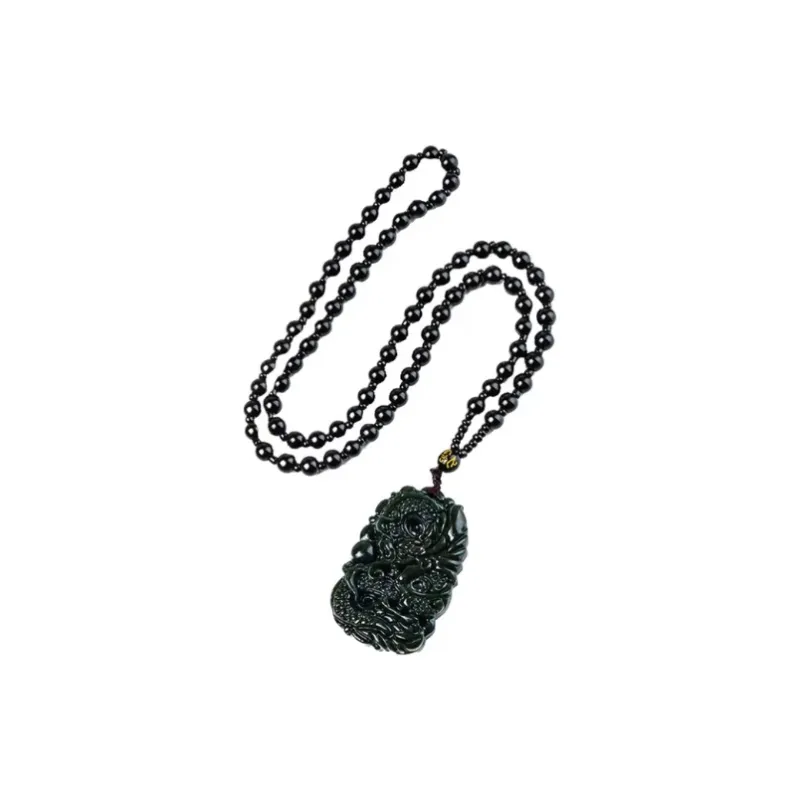 JUNWEN Hetian Jade Necklaces Green Jade Unisex-0
