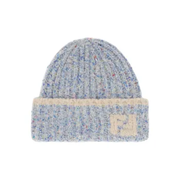 FENDI Mulberry Silk Beanies Unisex Light Blue
