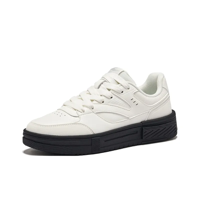 Erke New Start 2 Wear-Resistant Slip-Resistant Low-Top Skateboard Shoes Women's Microcrystal White/Jet Black-2