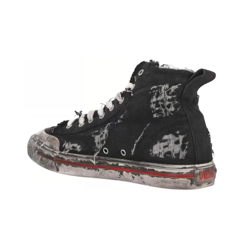 DIESEL High-Top Skateboard Shoes Men's Black-3