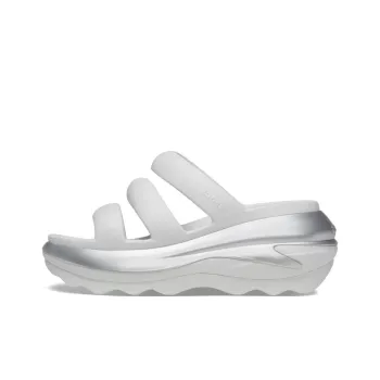 Crocs Slide Slippers Women's White Silver