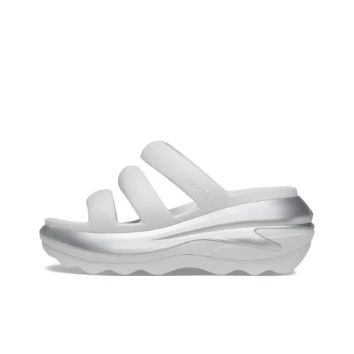 Crocs Slide Slippers Women's White Silver