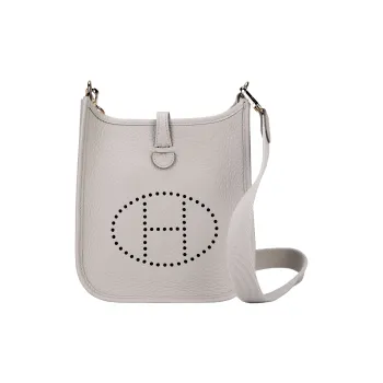 HERMES Evelyne Clemence Cow Leather Shoulder Bag, Crossbody Bag Mini Women's 8L Beton Concrete Gray