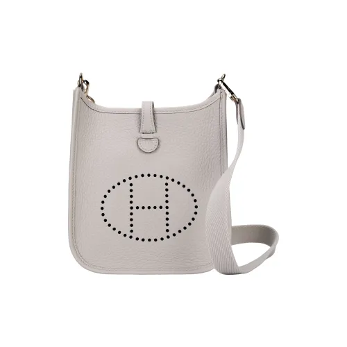 HERMES Evelyne Clemence Cow Leather Shoulder Bag, Crossbody Bag Mini Women's 8L Beton Concrete Gray