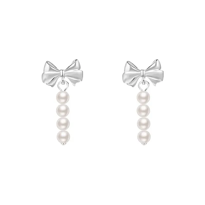 Heart Grass 999 Fine Silver Stud Earrings Women's-0