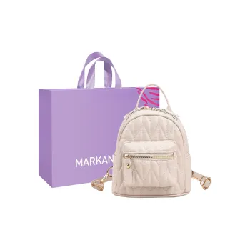 MARKANGARO PU Backpack Regular Women's White/Black