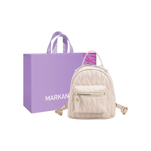MARKANGARO PU Backpack Regular Women's White/Black