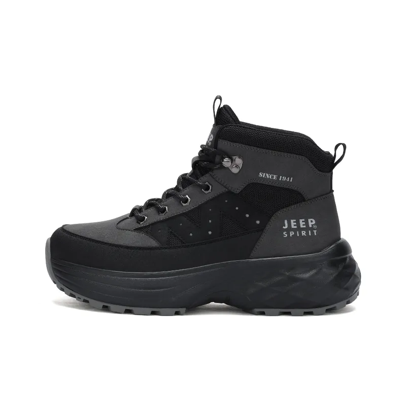 JEEP SPIRIT Cushioning Anti Slip Wear Resistant Water Resistant Impact Resistant High Top Outdoor Shoes Men's-0