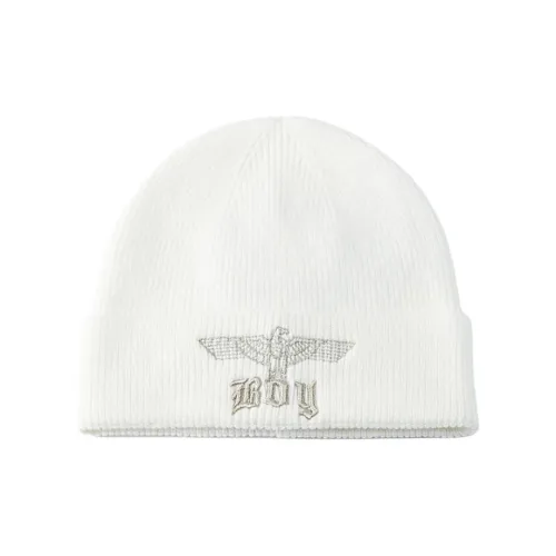 Boy London Polyamide Acrylic Polyester Polyamide Composite Fiber Beanies Unisex Ecru