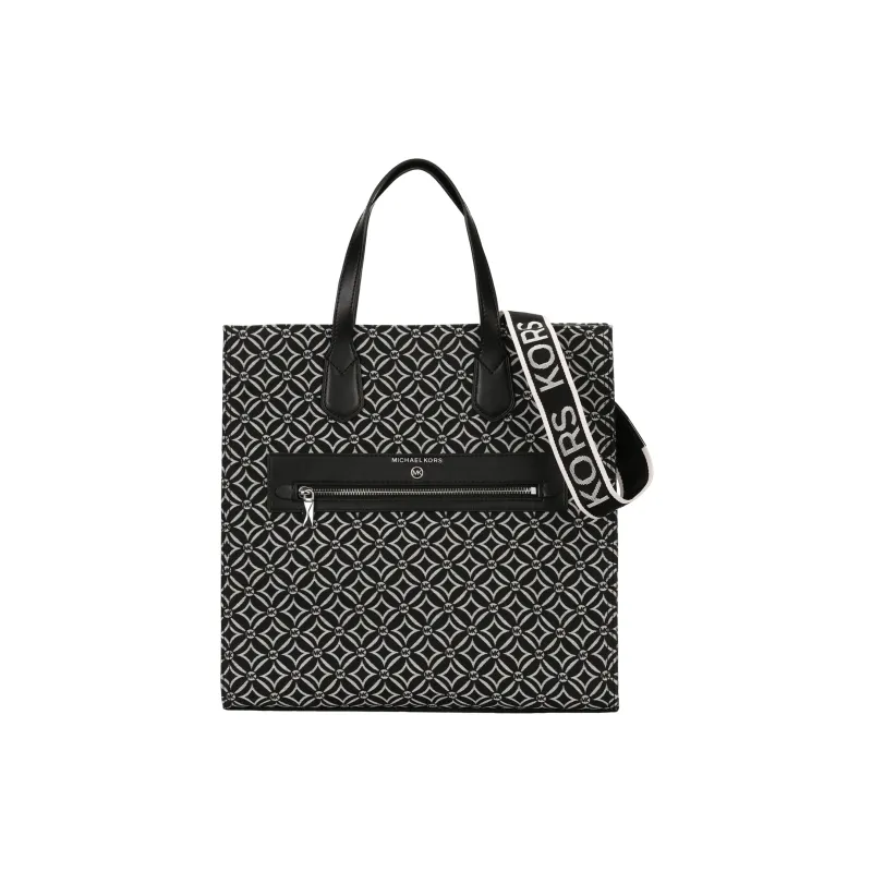 MICHAEL KORS Fabric Tote Bag, Shopping Bag, Handbag, Crossbody Bag Tubas Women's Black & White-1