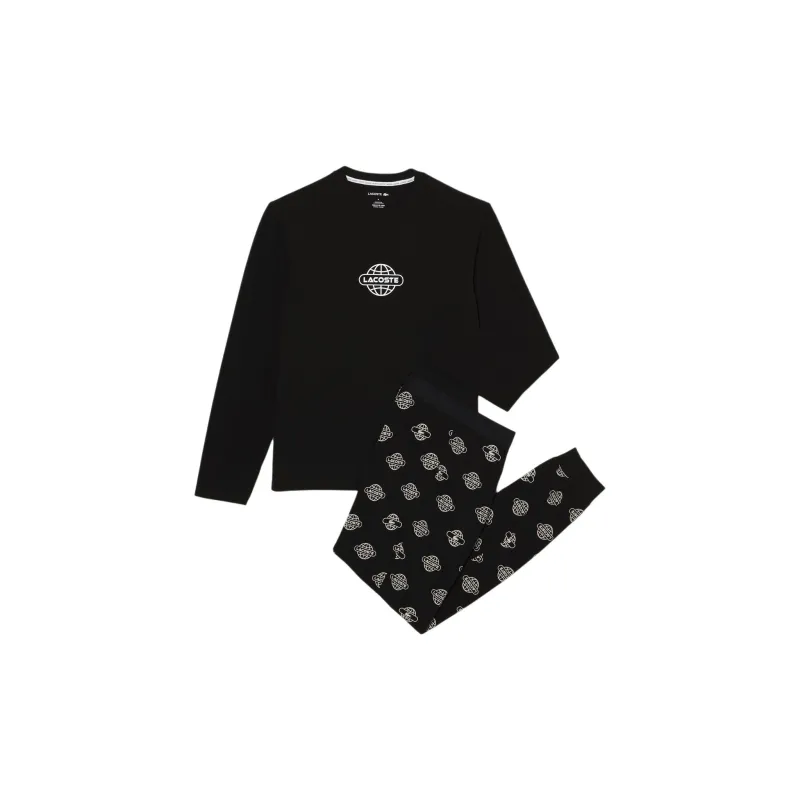 LACOSTE Pajama Set Men's Black X White-0
