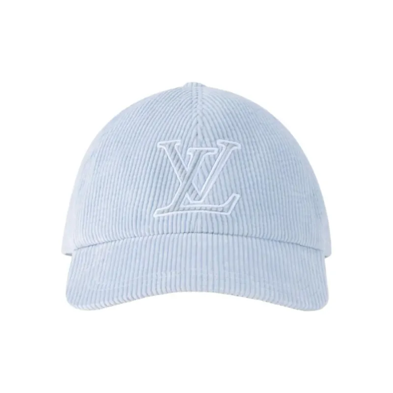 LOUIS VUITTON Corduroy Baseball Caps Unisex Blue-1