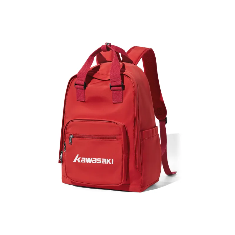 Kawasaki Fabric Backpack Unisex Red/Ecru/Black/Pink Purple-1