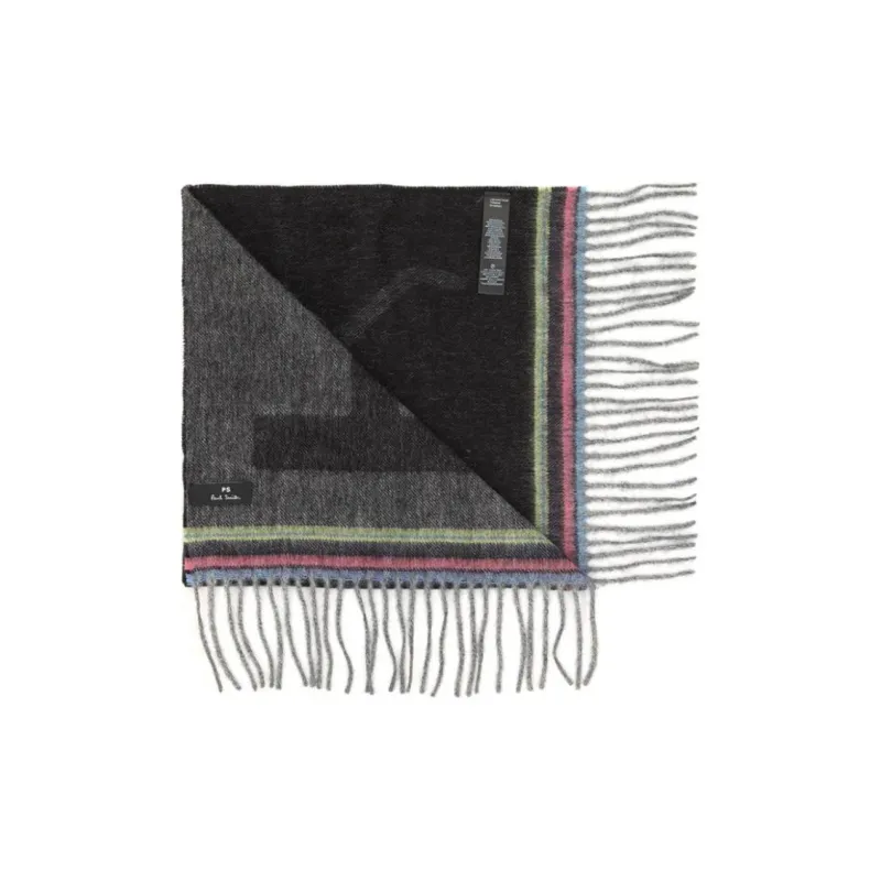 Paul Smith Acrylic Wool Knit Scarves Unisex Black-3
