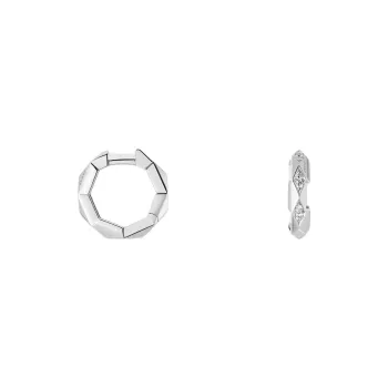 GUCCI 18K White Gold Earrings Unisex Silver