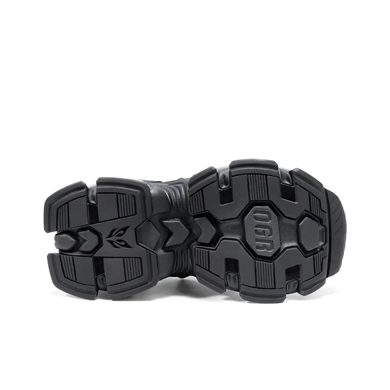 OGR Chunky Sneakers Unisex Low Top Black Silver-6