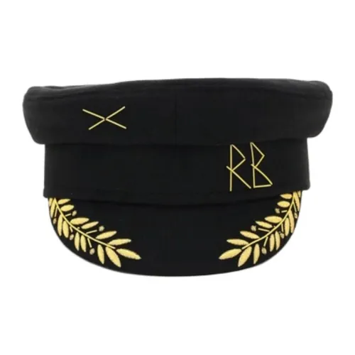 RUSLAN BAGINSKIY Wool Metal Fabric Hats & Caps Women's Black