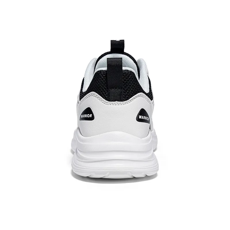 Warrior Cushioning Height Increasing Abrasion Resistant Lightweight Mat Low Top Running Shoes Unisex Black White-3