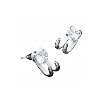 BKBU Zircon 925 Sterling Silver Needle Titanium Steel Stud Earrings Unisex