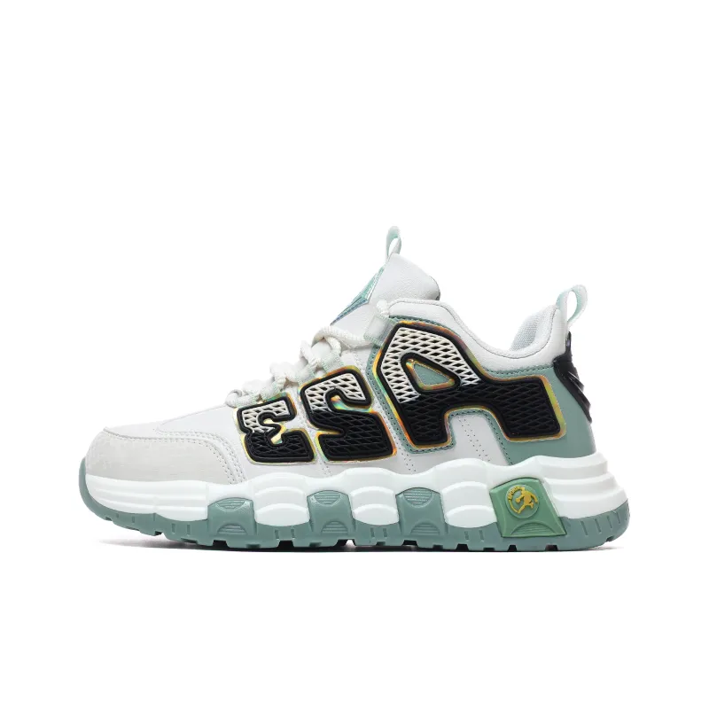 A55 Cushioning Anti Slip And Wear Resistant Mid Top Casual Shoes Men's White Green Black-0