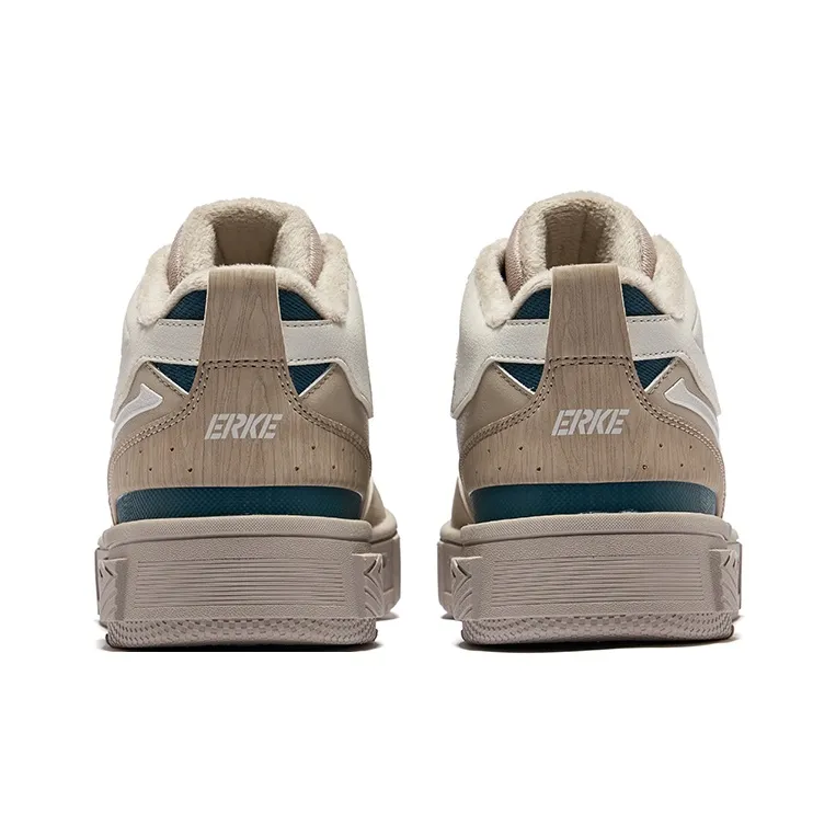 Erke Conquer 3 Warm Slip Resistant High Top Skateboard Shoes Men's Light Linen Sage Gray-3