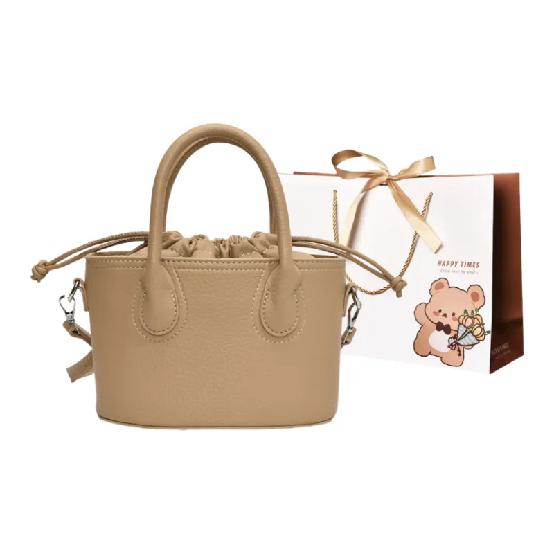 ERANGBEAR PU Bucket Bag, Shoulder Bag, Crossbody Bag, Handbag Women's Black/White/Brown/Khaki/Coffee-7