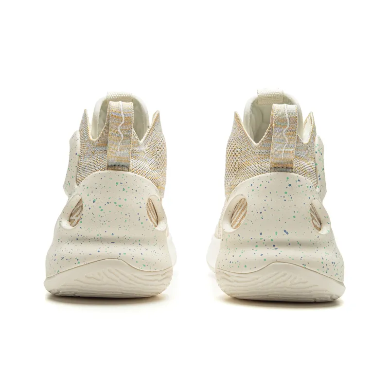 LiNing Charming ULTRA Anti Slip Wear Resistant Mid Top Basketball Shoes Men's Champagne White-5