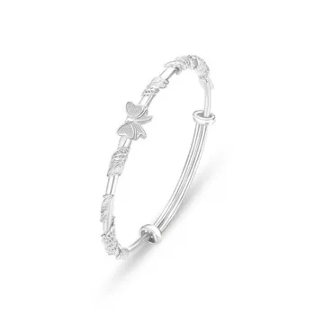 BYTHERE 999 Fine Silver Sterling Silver Bangle, Love And Birthday For Girlfriend Women's
