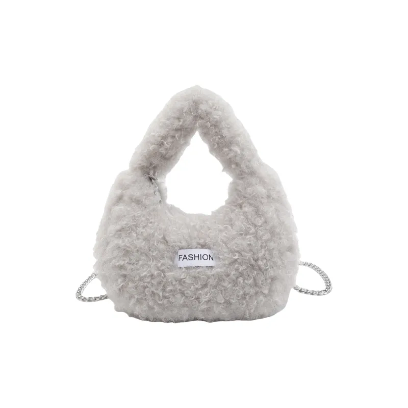 LUVISTRUE Plush One Shoulder Handbags Regular Women's Ecru/Gray/Pink/Khaki-7