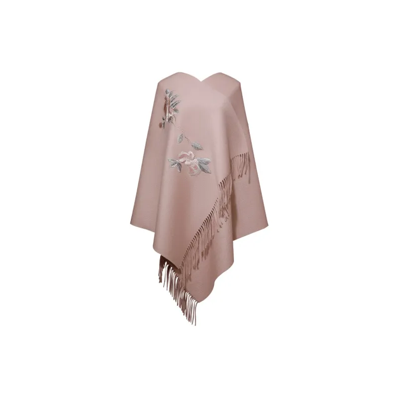 MERRIDARNO Wool Shawls Women's Red-3
