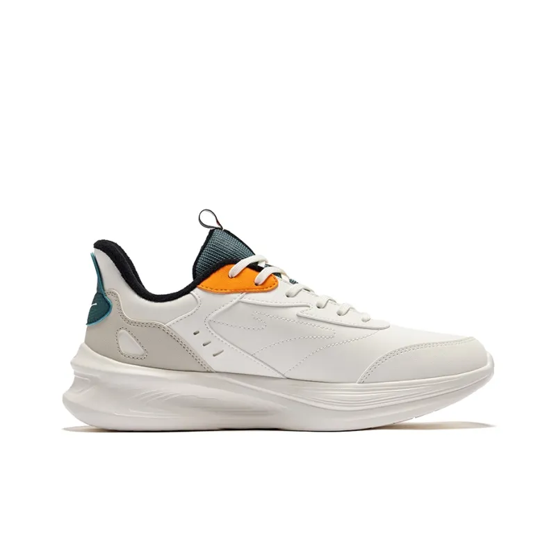 Erke Ling Yue 2.0 Anti Slip And Wear Resistant Warm Low Top Running Shoes Men's Microcrystal White Float Stone Gray-1