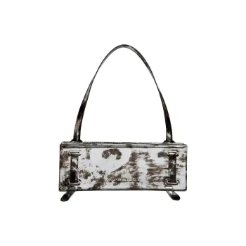 YProject Leather One Shoulder Handbag Women's Black & White