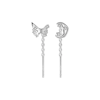 Heart Grass 999 Fine Silver Stud Earrings Women's