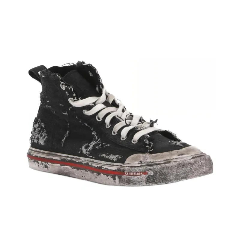 DIESEL High-Top Skateboard Shoes Men's Black-2